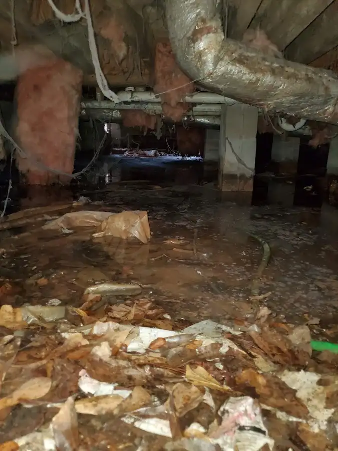 Crawl space flood assessment for Commercial Water Damage Restoration in Swansea
