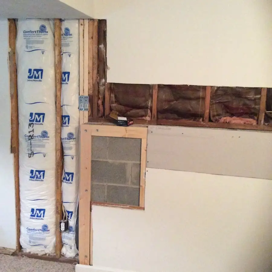 Wall insulation replacement during Contents Cleaning & Restoration in Swansea